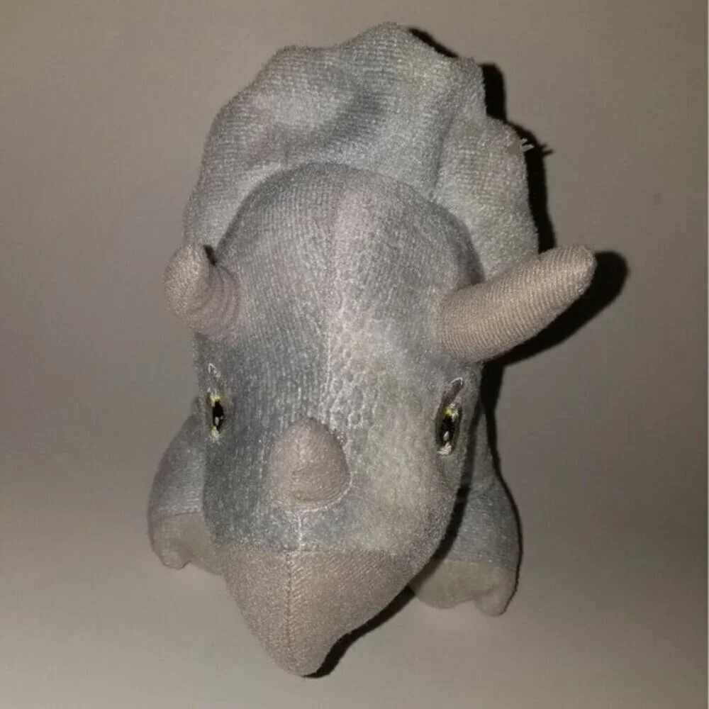 3 Jurassic World Gray Dinosaurs Plush Lot Triceratops T-Rex Blue Stuffed Toys